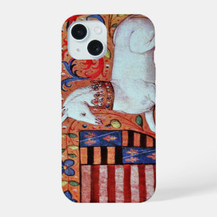 UNICORN EN MEDIEVAL FANTASY FLOWERS, FLORAL MOTIFS iPhone 15 HOESJE