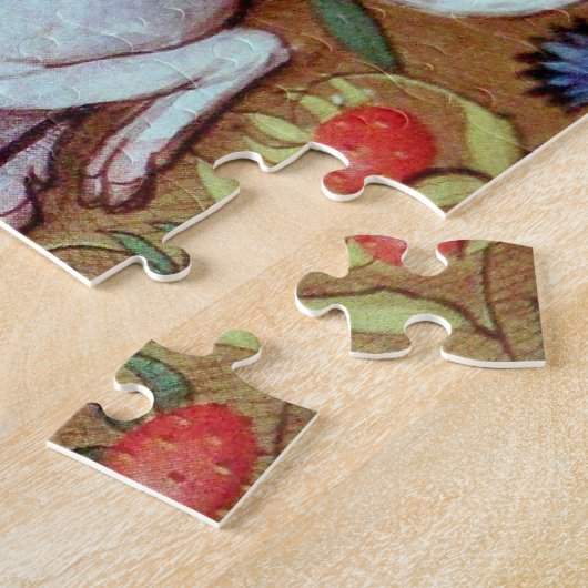 UNICORN EN MEDIEVAL FANTASY FLOWERS, FLORAL MOTIFS LEGPUZZEL (Zijkant)