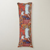 UNICORN EN MEDIEVAL FANTASY FLOWERS, FLORAL MOTIFS LICHAAMSKUSSEN (Voorkant Verticaal)