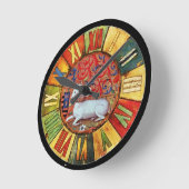 UNICORN- EN MEDIEVELSTROMEN, FANTASY-STROOMMOTIS RONDE KLOK (Hoek)