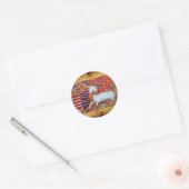 UNICORN- EN MEDIEVELSTROMEN, FANTASY-STROOMMOTIS RONDE STICKER (Envelop)