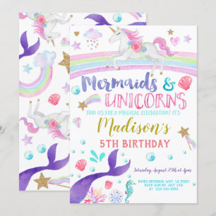 Unicorn en Mermaid nodigunicorns mermaids Kaart