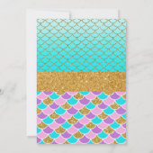 Unicorn en mermaid verjaardagsuitnodiging kaart (Achterkant)