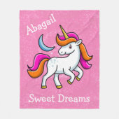 Unicorn en Moon Fleece Deken (Voorkant)