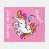 Unicorn en Moon Fleece Deken (Voorkant (Horizontaal))