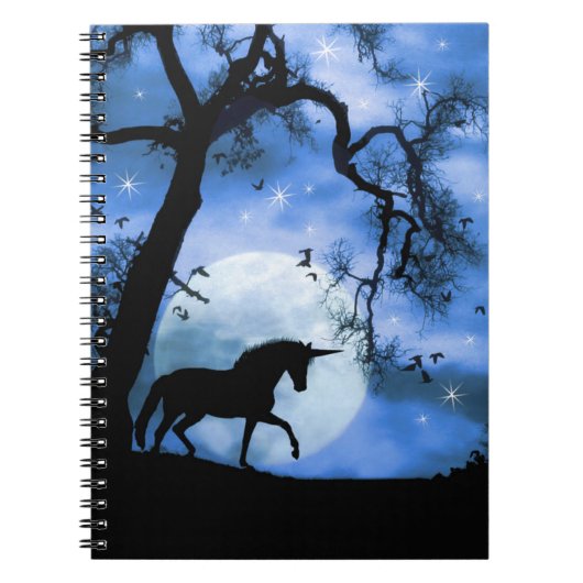 Unicorn en Moon Notitieboek (Voorkant)