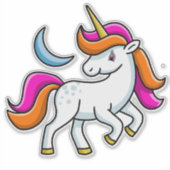 Unicorn en Moon Sticker (Voorkant)