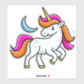 Unicorn en Moon Sticker (Vel)