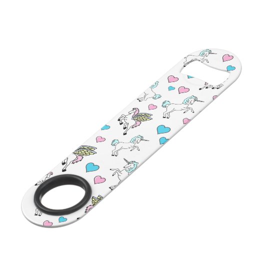 Unicorn en Pegasus Hearts Bar Key Speed Flessenopener (Achterkant Gekanteld)