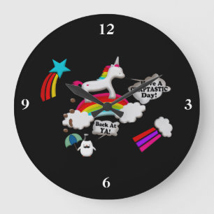 Unicorn en Penguin Craptastic Day Grote Klok