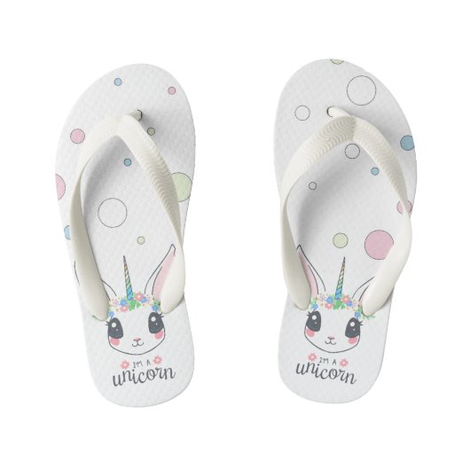 Unicorn en Polka Dots Kinder Teenslippers (Voetbed)