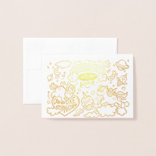 Unicorn en Pony Birthday Kaart (Voorkant met envelop)