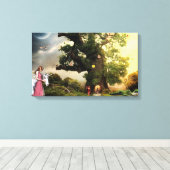 Unicorn en Princess Canvas Afdruk (Insitu (Houten vloer))