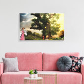 Unicorn en Princess Canvas Afdruk (Insitu (Woonkamer))