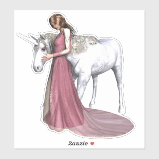 Unicorn en Princess Sticker (Vel)