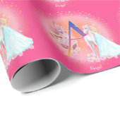 Unicorn en Prinses met Castle Letter A Monogram Cadeaupapier (Rol Hoek)