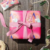 Unicorn en Prinses met Castle Letter A Monogram Cadeaupapier