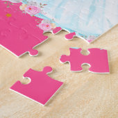 Unicorn en Prinses met Castle Letter D Monogram Legpuzzel (Zijkant)