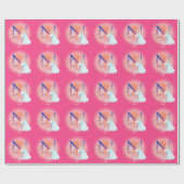 Unicorn en prinses met Castle Letter N Monogram Cadeaupapier (Vlak)