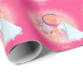 Unicorn en Prinses met Castle Letter S Monogram Cadeaupapier (Rol Hoek)