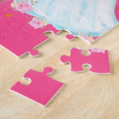 Unicorn en Prinses met Castle Letter S Monogram Legpuzzel (Zijkant)