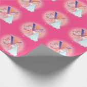 Unicorn en prinses met Castle Letter X Monogram Cadeaupapier (Hoek)