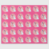 Unicorn en Prinses met Castle Letter Y Monogram Cadeaupapier (Vlak)