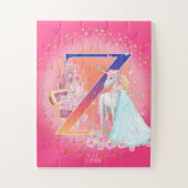 Unicorn en Prinses met Castle Letter Z Monogram Legpuzzel (Verticaal)