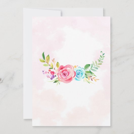 Unicorn en Prinses verjaardagsuitnodiging Kaart (Achterkant)