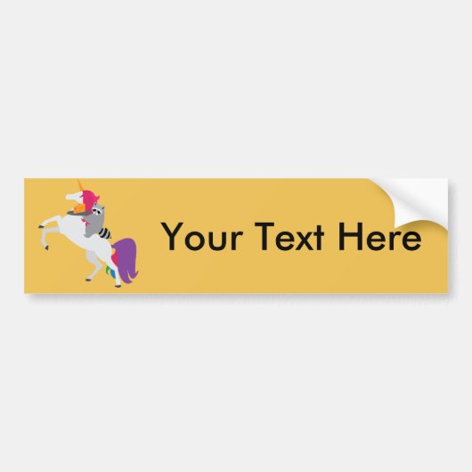 Unicorn en Raccoon Bumpersticker (Voorkant)