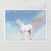 Unicorn en Rainbow Starry Heavens Briefkaart (Voorkant)