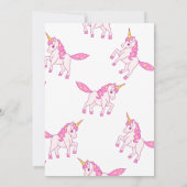 Unicorn en Rainbows Birthday Party Invitation Kaart (Achterkant)