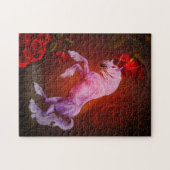 Unicorn en Red Roses Fantasy Horse Art Legpuzzel (Horizontaal)