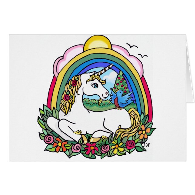 Unicorn en regenboog (Voorkant Horizontaal)