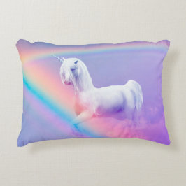 Unicorn en regenboog accent kussen
