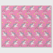 Unicorn en regenboog cadeaupapier (Vlak)