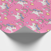 Unicorn en regenboog cadeaupapier (Hoek)