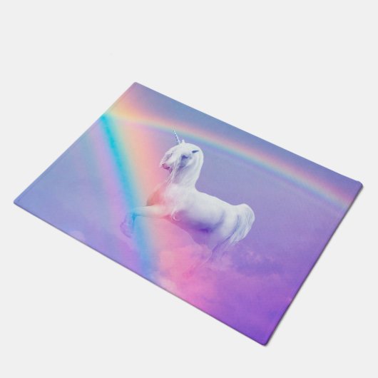 Unicorn en regenboog deurmat (Schuin)