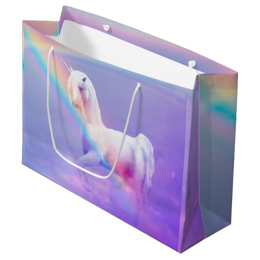 Unicorn en regenboog groot cadeauzakje (Voorkant Gekanteld)
