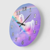 Unicorn en regenboog grote klok (Hoek)