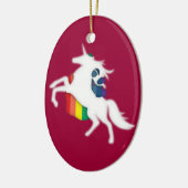 Unicorn en regenboog keramisch ornament (Links)