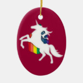 Unicorn en regenboog keramisch ornament (Voorkant)