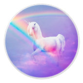 Unicorn en regenboog keramische knop (Voorkant)