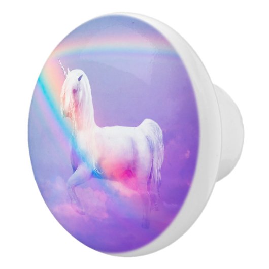 Unicorn en regenboog keramische knop (Rechts)