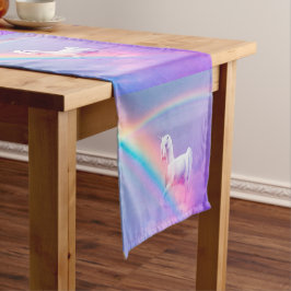 Unicorn en regenboog korte tafelloper