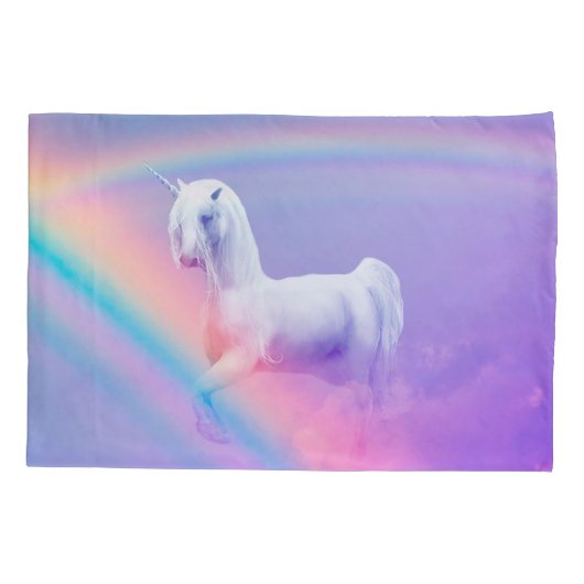 Unicorn en regenboog kussensloop (Achterkant)
