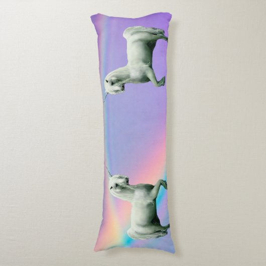 Unicorn en regenboog lichaamskussen (Voorkant Verticaal)