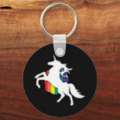Unicorn en regenboog sleutelhanger (Voorkant)