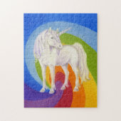 Unicorn en regenboogpuzzel legpuzzel (Verticaal)