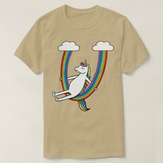 Unicorn en regenboogzagen t-shirt (Design voorkant)